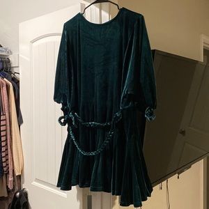 Emerald velvet dress